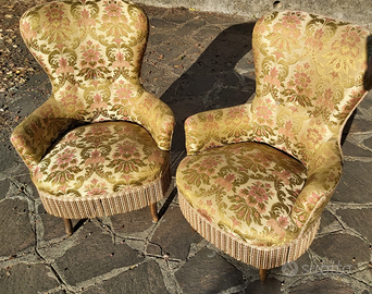 Coppia di poltroncine vintage da camera