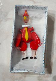 Statuina Pinocchio snodabile in vetro Murano