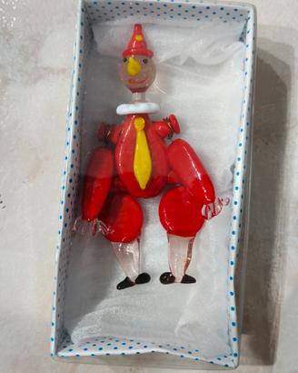 Statuina Pinocchio snodabile in vetro Murano