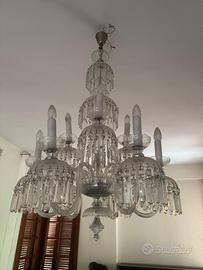 COPPIA lampadari in cristallo di Boemia