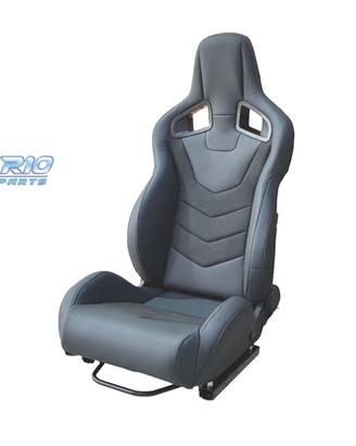 SEDILE BAQUET UNIVERSALE IN PELLE NERA LOOK SPORTS