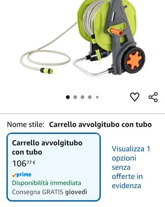 Carrello avvolgitubo e tubo da 30 metri