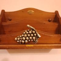 PORTALETTERE IN LEGNO MASSELLO ANTICO  ANNI 70/80