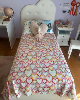 Letto contenitore singolo testata a cuore