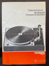 Manuale Piatto Thorens 150 MKII