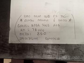 CAMBIO MANUALE 6 MARCE FORD FIESTA 2018 1.5 TDCI