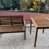 Set tavolo e panca da giardino