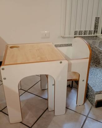 tavolo con sedia in legno 