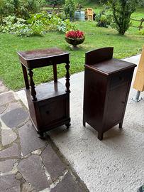 Due mobiletti legno scuro