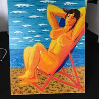 Renzo Meschis olio su tela Paola