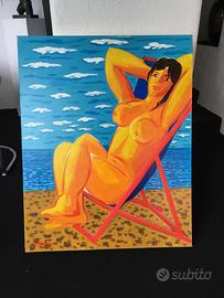 Renzo Meschis olio su tela Paola