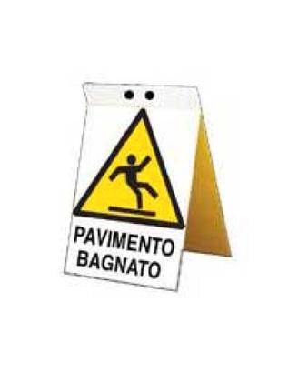 Cartello PAVIMENTO BAGNATO 500x333mm scivoloso