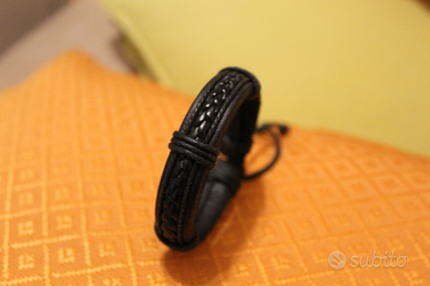 Bracciale in cuoio nero