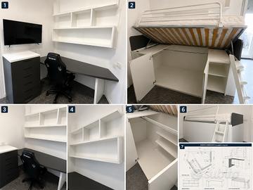 Cameretta completa su misura con letto contenitore