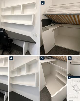 Cameretta completa su misura con letto contenitore