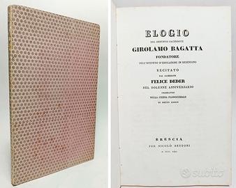 ELOGIO DEL DEFUNTO SACERDOTE GIROLAMO BAGATTA