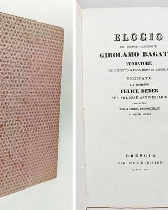 ELOGIO DEL DEFUNTO SACERDOTE GIROLAMO BAGATTA