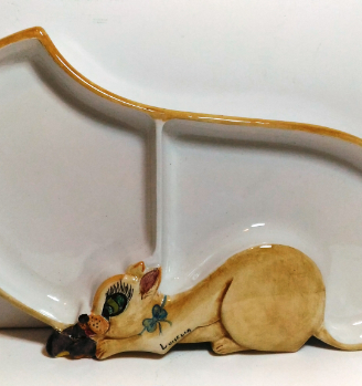 Vassoio a scoiattolo in ceramica
