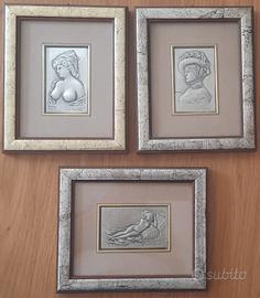 Quadri con bassorilievi in argento 925/1000  con c