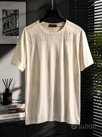 T-shirt Versace uomo bianca ricamata