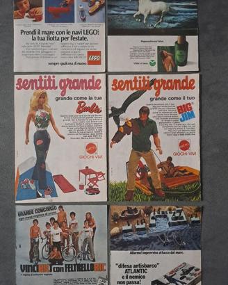 24 annunci pubblicitari anno 1974 a colori e B&N