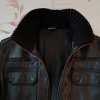 Giubbotto Bomber  Vera Pelle Nera Artigianale