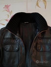 Giubbotto Bomber  Vera Pelle Nera Artigianale