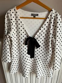 Blusa bianca pois neri tg 46 CAMOMILLA
