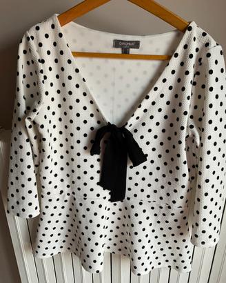Blusa bianca pois neri tg 46 CAMOMILLA