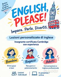 Lezioni di Inglese: Bambini, Ragazzi e Adulti