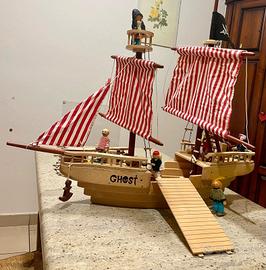  giocattolo legno. nave dei pirati legler