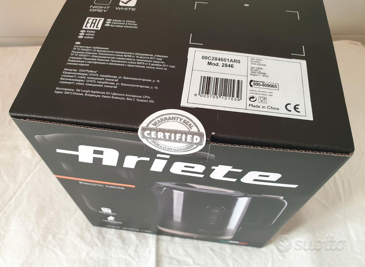 Bollitore elettrico Ariete Breakfast Bianco 2846