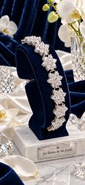 Bracciale tennis fiori moissanite argento 925 18,5