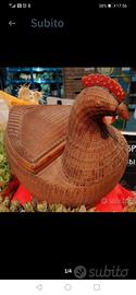 gallina portauova in vimini
