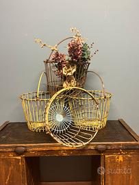 Vecchi Secchi In Ferro Raccolta Frutta Arredo