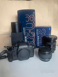 Corredo Contax Aria + Zeiss28–70 e 80-200 + 2x
