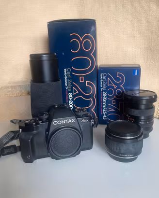 Corredo Contax Aria + Zeiss28–70 e 80-200 + 2x