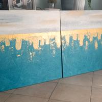 opera quadro su due pannelli 70x70 cm