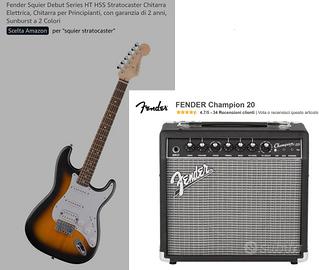 stratocaster squier by fender + amplifi. fender