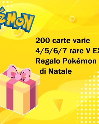 Pokémon, pacco Natale 2026: 200 carte, 4 rare min.
