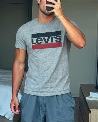 T-shirt Levi's Grigia Uomo con Logo Classico