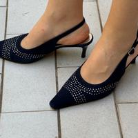 Scarpe con tacco Valleverde blu con borchiette