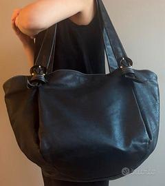 borsa nera grande vera pelle
