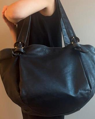 borsa nera grande vera pelle