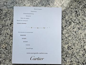 Libretto istruzioni Cartier