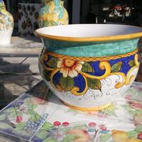 Vaso ceramica caspò vietri limoni decorato