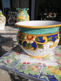 Vaso ceramica caspò vietri limoni decorato
