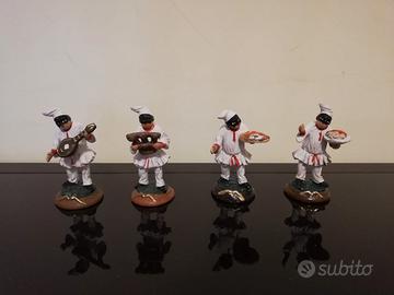 4 Pulcinella in ceramica Di Virgilio