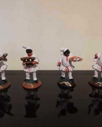 4 Pulcinella in ceramica Di Virgilio