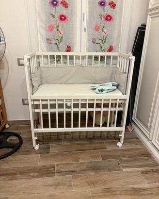 Lettino  a cancelli co sleeping bianco